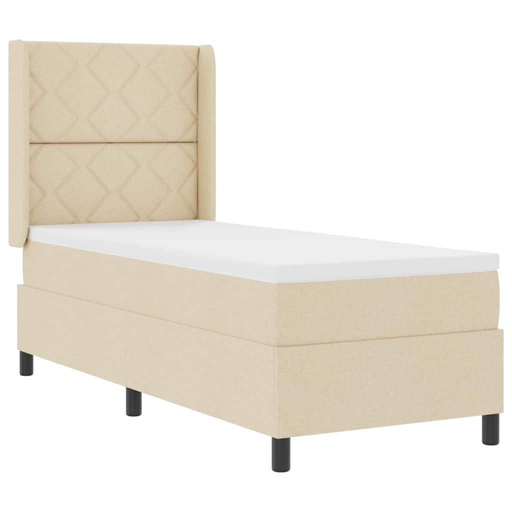 Boxspringbett Mit Matratze Stoff Creme