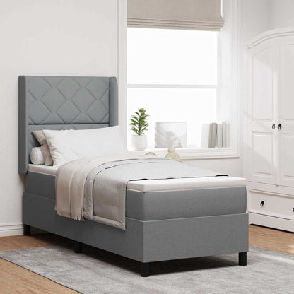 Boxspringbett Mit Matratze Stoff Hellgrau
