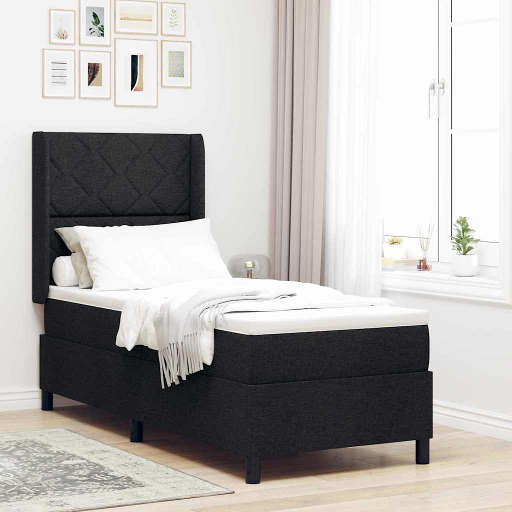 Boxspringbett Mit Matratze Stoff Schwarz