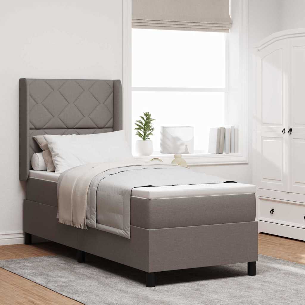 Boxspringbett Mit Matratze Stoff Taupe