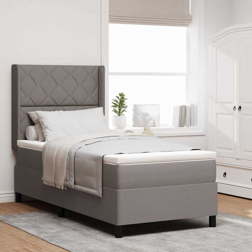 Boxspringbett Mit Matratze Stoff Taupe