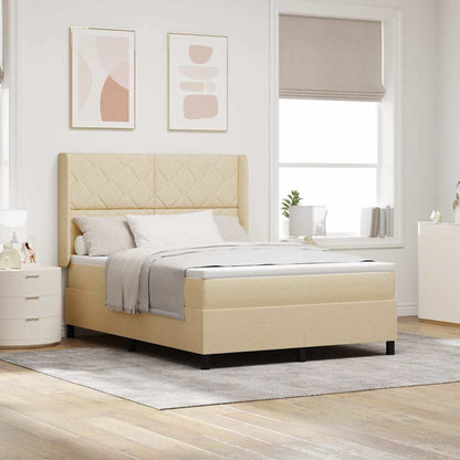 Boxspringbett Mit Matratze Stoff Creme