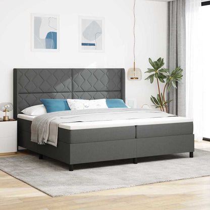 Boxspringbett Mit Matratze Stoff Dunkelgrau