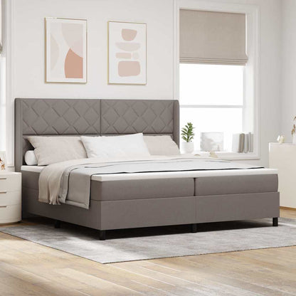 Boxspringbett Mit Matratze Stoff Taupe