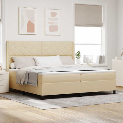Boxspringbett Mit Matratze Stoff Creme