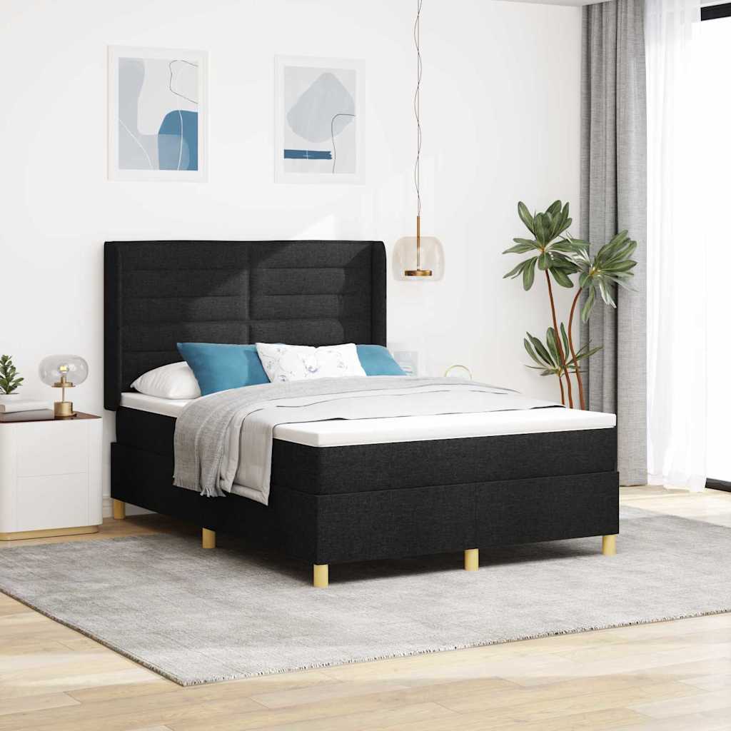 Boxspringbett Mit Matratze Stoff Schwarz