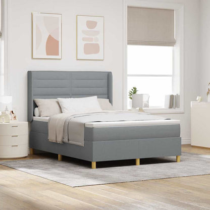 Boxspringbett Mit Matratze Stoff Hellgrau