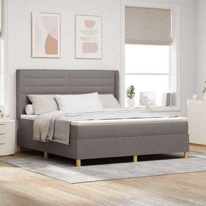 Boxspringbett Mit Matratze Stoff Taupe
