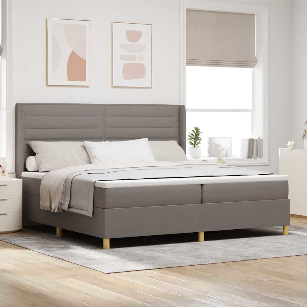 Boxspringbett Mit Matratze Stoff Taupe