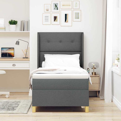 Boxspringbett Mit Matratze Stoff Dunkelgrau