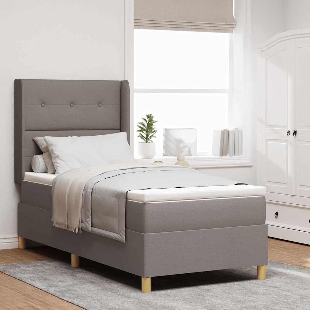Boxspringbett Mit Matratze Stoff Taupe