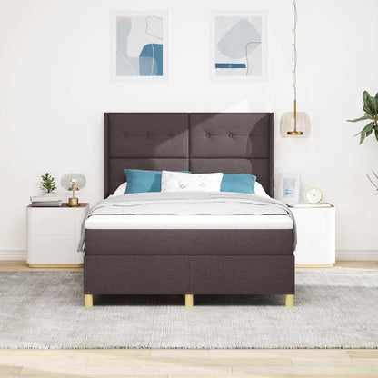 Boxspringbett Mit Matratze Stoff Dunkelbraun