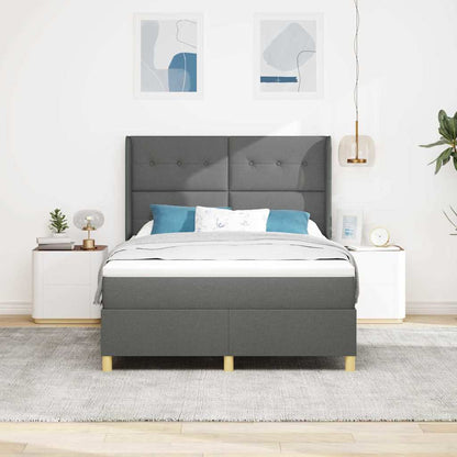 Boxspringbett Mit Matratze Stoff Dunkelgrau