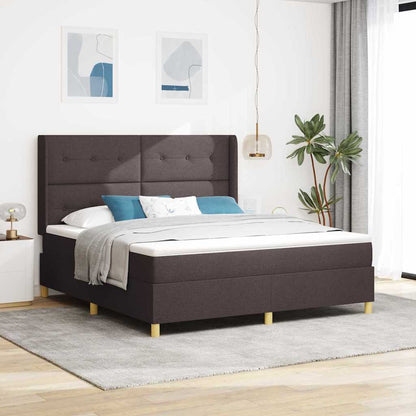Boxspringbett Mit Matratze Stoff Dunkelbraun