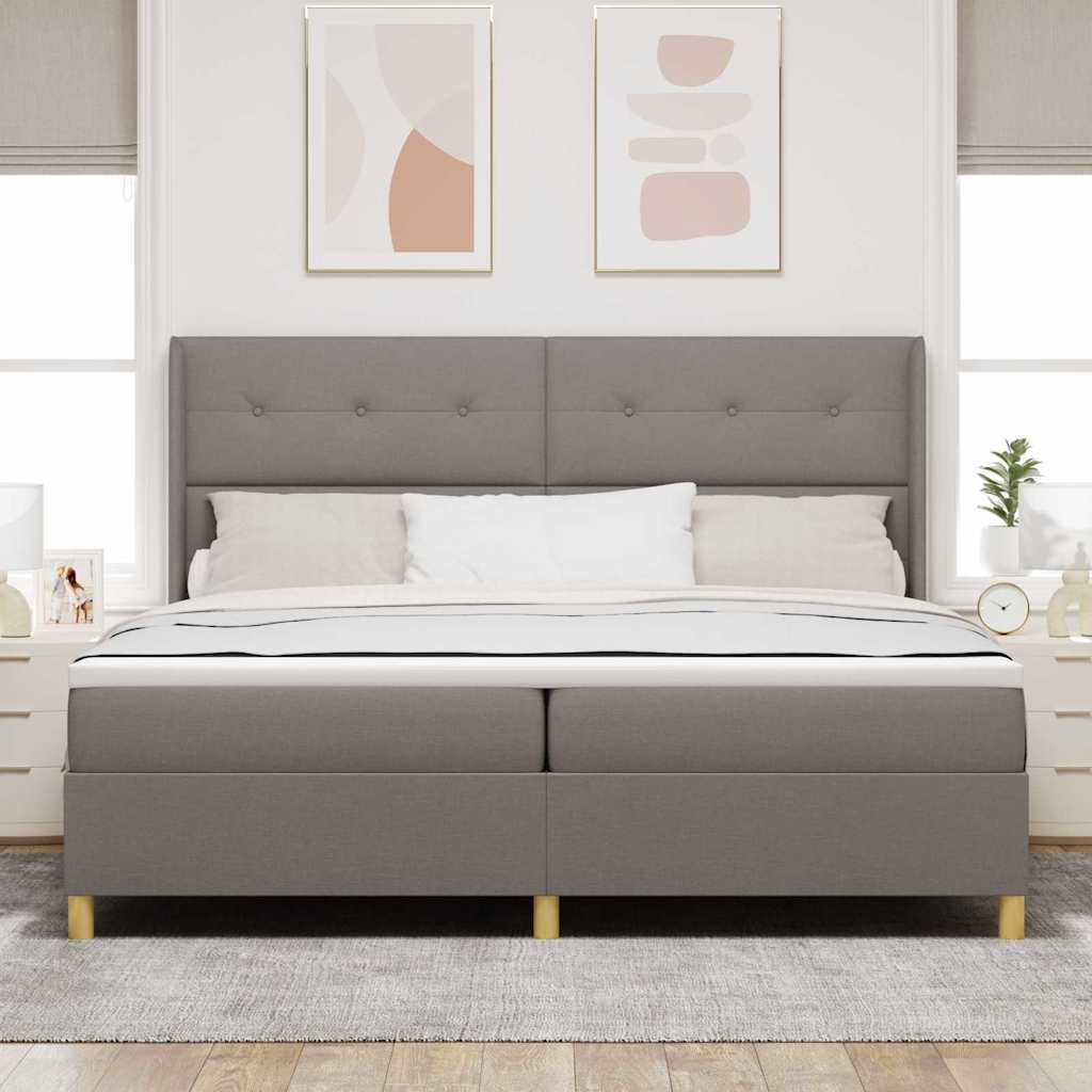 Boxspringbett Mit Matratze Stoff Taupe