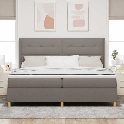 Boxspringbett Mit Matratze Stoff Taupe