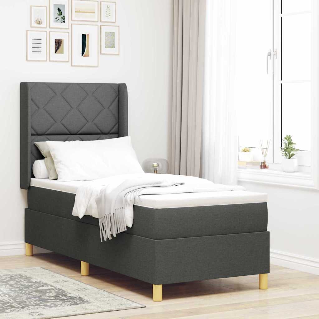 Boxspringbett Mit Matratze Stoff Dunkelgrau