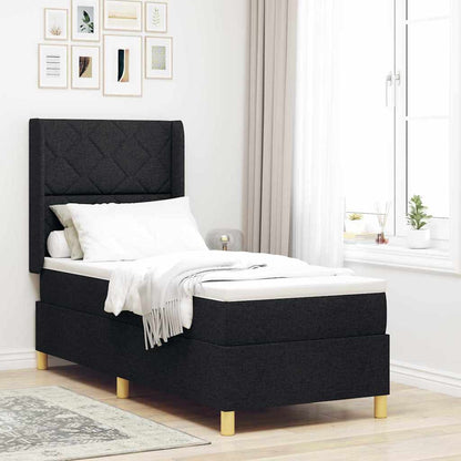 Boxspringbett Mit Matratze Stoff Schwarz