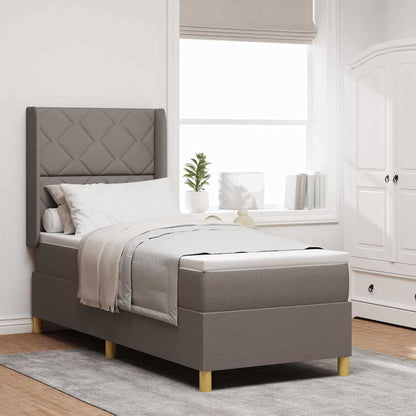 Boxspringbett Mit Matratze Stoff Taupe