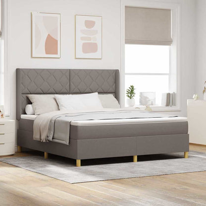 Boxspringbett Mit Matratze Stoff Taupe