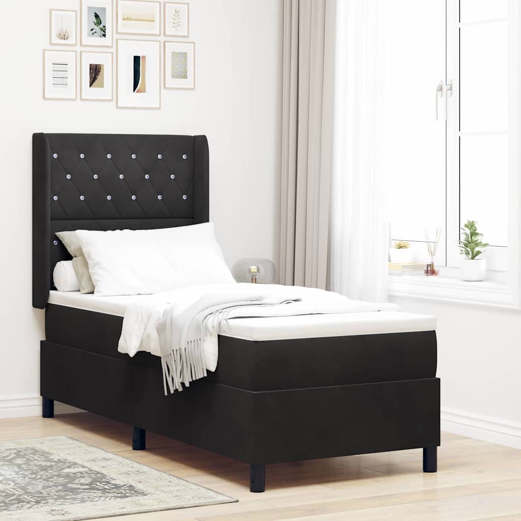 Boxspringbett Mit Matratze Samt Schwarz