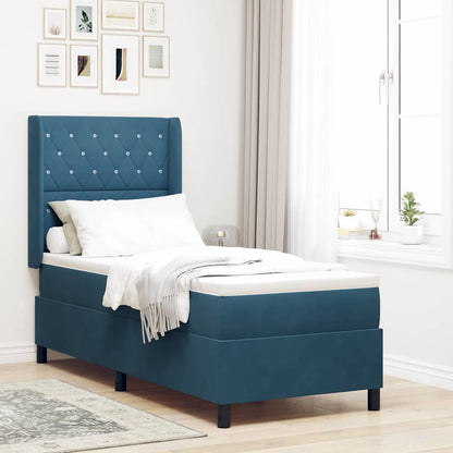 Boxspringbett Mit Matratze Samt Dunkelblau