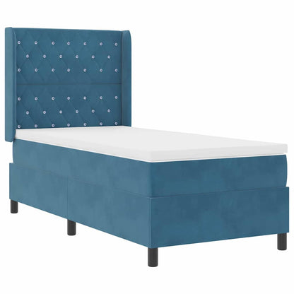 Boxspringbett Mit Matratze Samt Dunkelblau