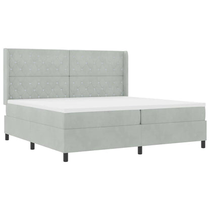 Boxspringbett Mit Matratze Samt Hellgrau