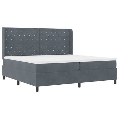 Boxspringbett Mit Matratze Samt Dunkelgrau