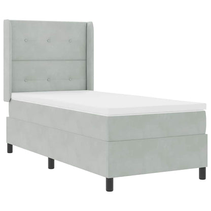 Boxspringbett Mit Matratze Samt Hellgrau