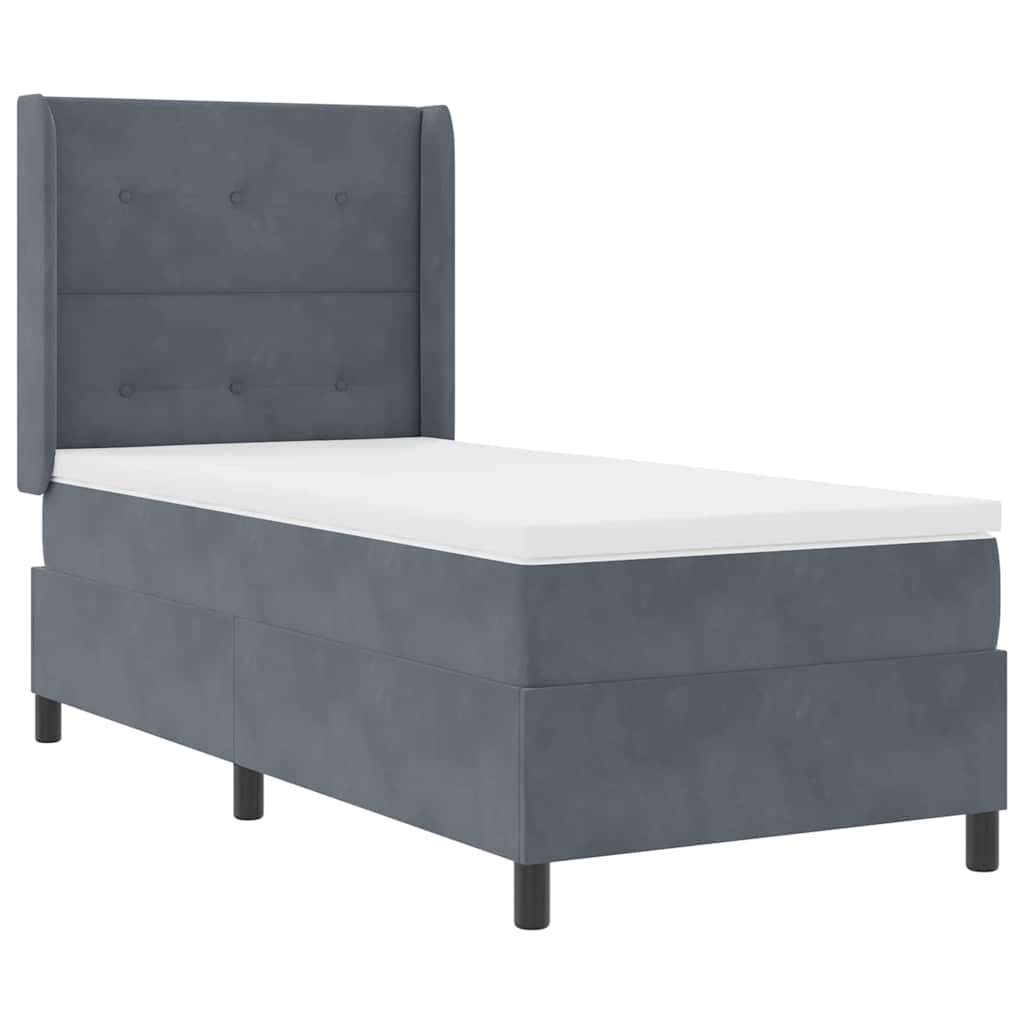Boxspringbett Mit Matratze Samt Dunkelgrau