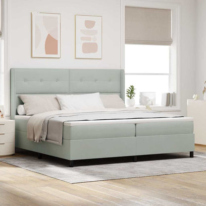 Boxspringbett Mit Matratze Samt Hellgrau