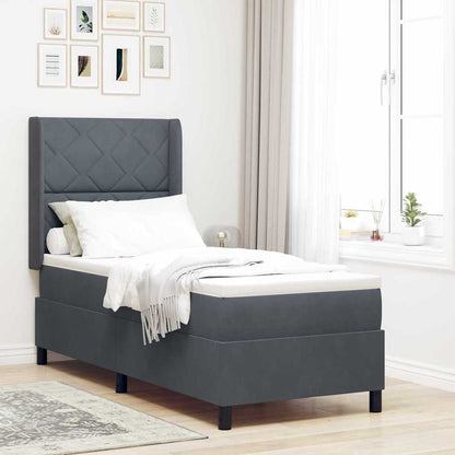 Boxspringbett Mit Matratze Samt Dunkelgrau