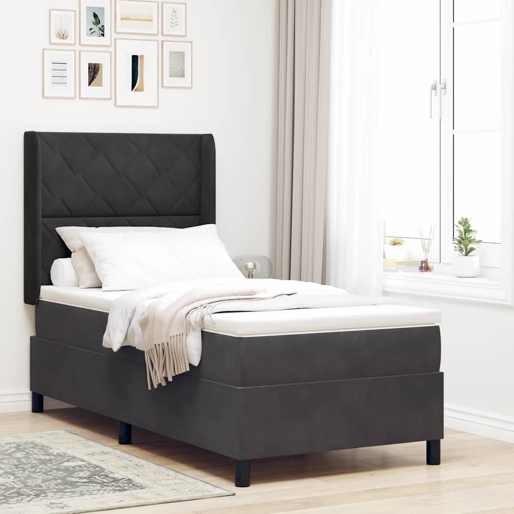 Boxspringbett Mit Matratze Samt Schwarz