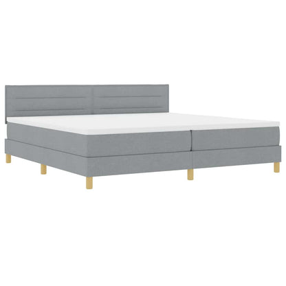 Boxspringbett Mit Matratze Hellgrau Stoff Helles Grau.