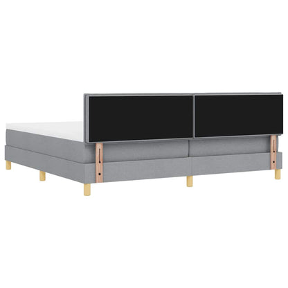 Boxspringbett Mit Matratze Hellgrau Stoff Helles Grau.
