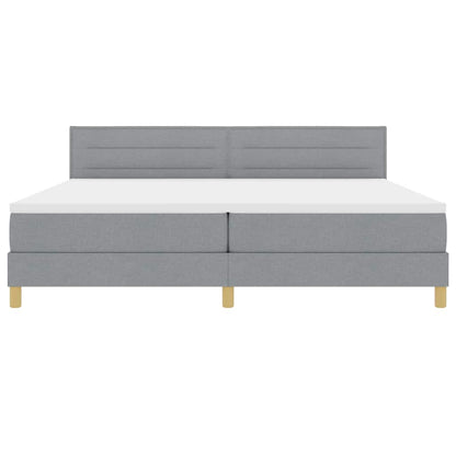 Boxspringbett Mit Matratze Hellgrau Stoff Helles Grau.
