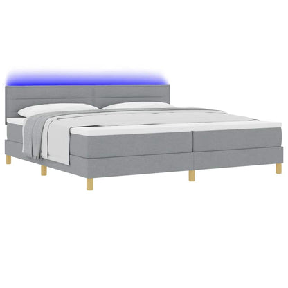 Boxspringbett Mit Matratze Hellgrau Stoff Helles Grau.