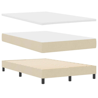 Boxspringbett Mit Matratze Creme 120 X 190 Cm Stoff Taupe