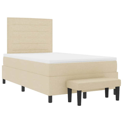 Boxspringbett Mit Matratze Creme 120 X 190 Cm Stoff Taupe