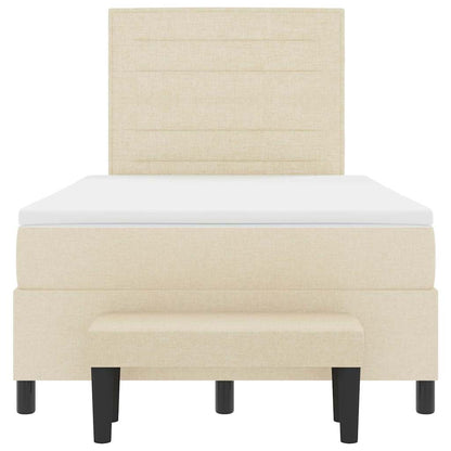 Boxspringbett Mit Matratze Creme 120 X 190 Cm Stoff Taupe