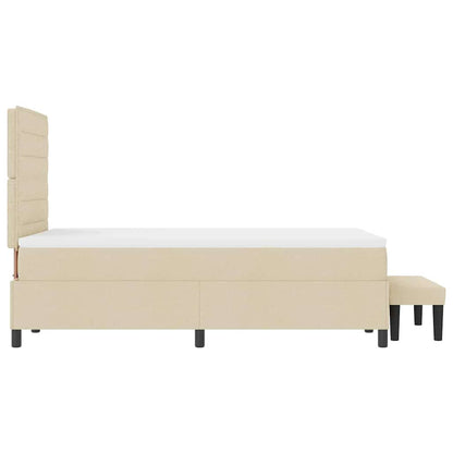 Boxspringbett Mit Matratze Creme 120 X 190 Cm Stoff Taupe