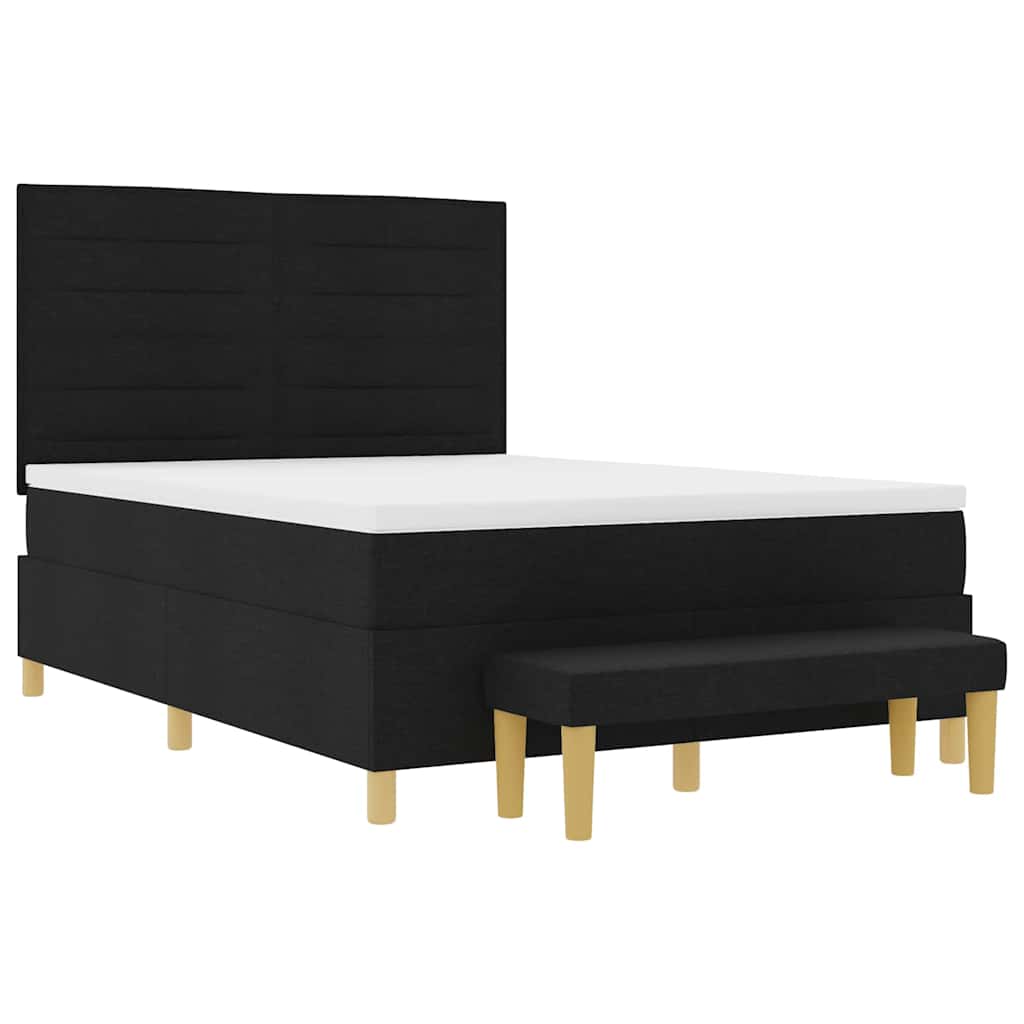 Boxspringbett Mit Matratze Schwarz 160 X 200 Cm Stoff Dunkelgrau
