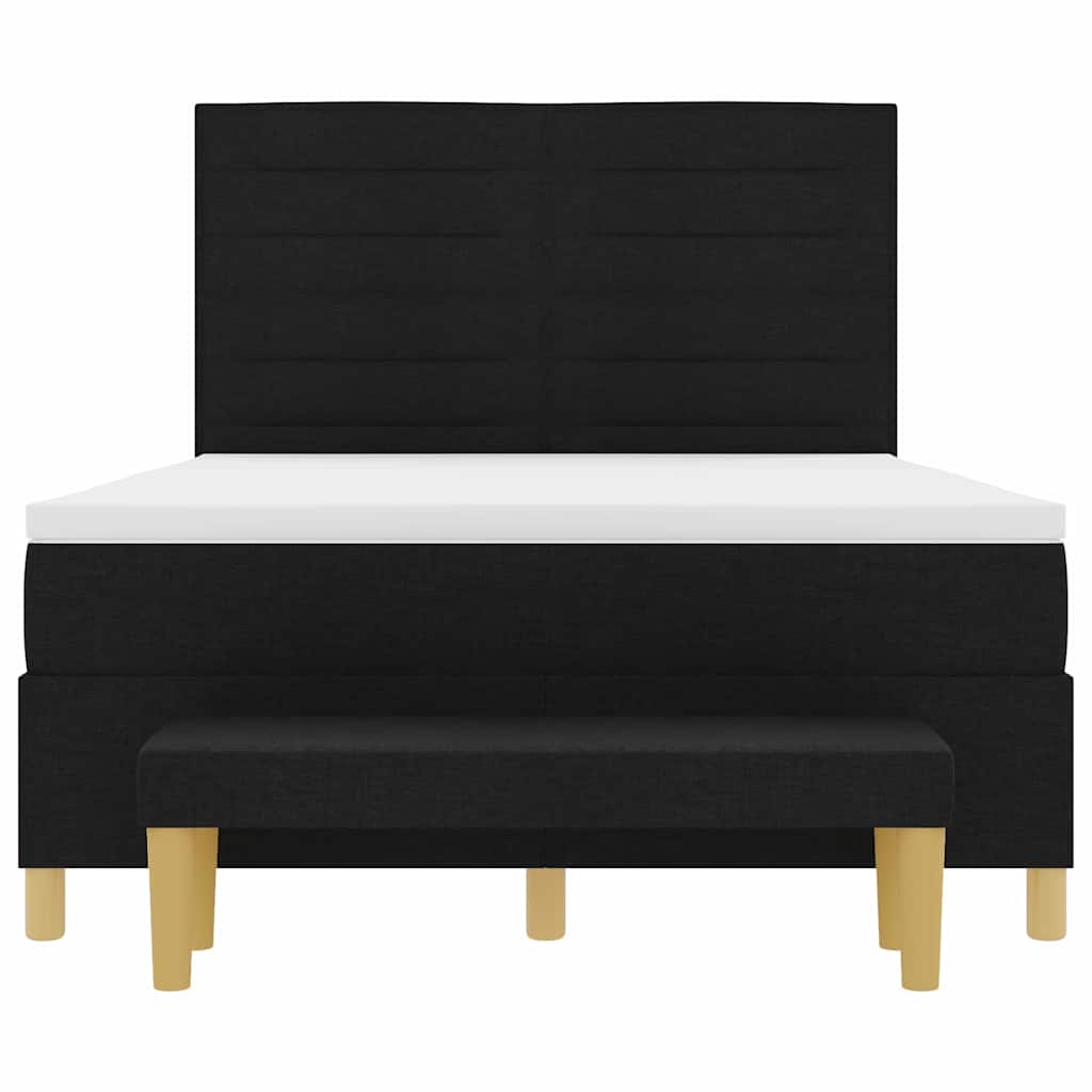 Boxspringbett Mit Matratze Schwarz 160 X 200 Cm Stoff Dunkelgrau