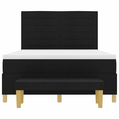 Boxspringbett Mit Matratze Schwarz 160 X 200 Cm Stoff Dunkelgrau