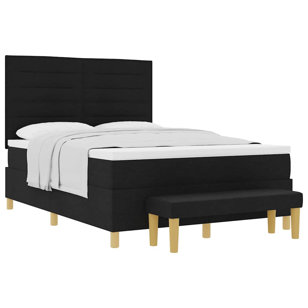 Boxspringbett Mit Matratze Schwarz 160 X 200 Cm Stoff Dunkelgrau