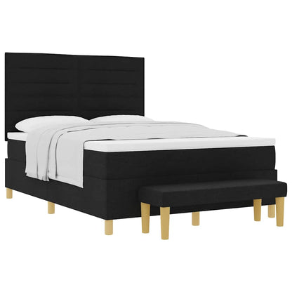 Boxspringbett Mit Matratze Schwarz 160 X 200 Cm Stoff Dunkelgrau