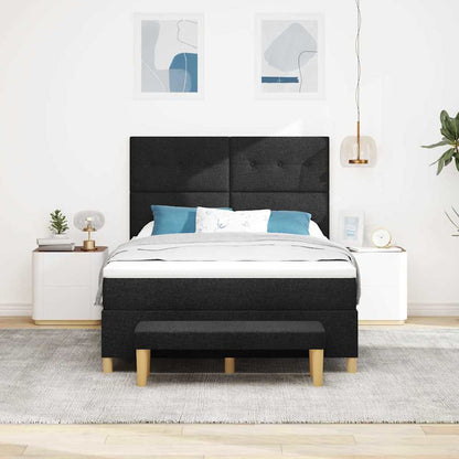 Boxspringbett Mit Matratze Schwarz 140 X 190 Cm Stoff Dunkelgrau
