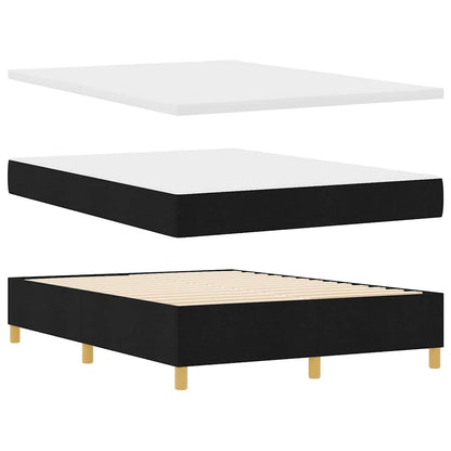 Boxspringbett Mit Matratze Schwarz 140 X 190 Cm Stoff Dunkelgrau