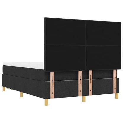 Boxspringbett Mit Matratze Schwarz 140 X 190 Cm Stoff Dunkelgrau